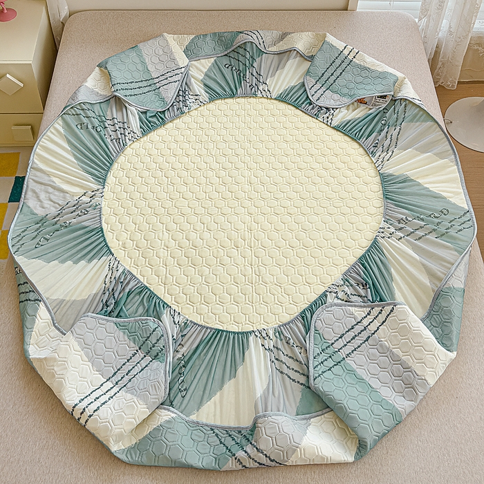 91家纺网 家纺一手货源 找家纺 小萌虎 2025新款凉感丝胶质凉席床笠款 格调