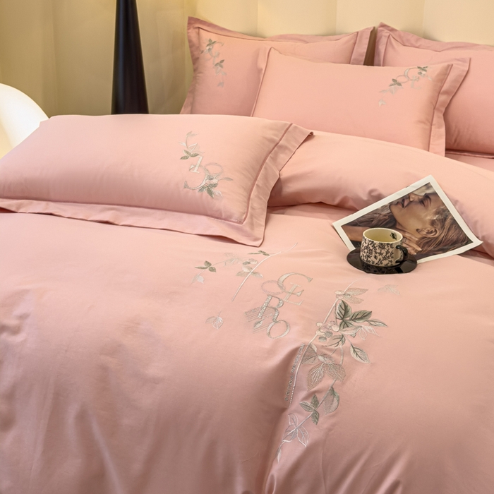 91家纺网 家纺一手货源 找家纺 （总）U品汇 2025新款纯棉全棉长绒棉刺绣绣花高端礼盒四件套-夏瑾系列