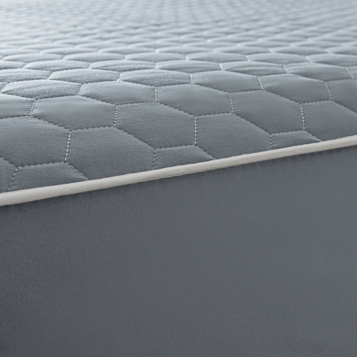 91家纺网 家纺一手货源 找家纺 优悦生活馆 2025新款亲肤水洗棉夹棉防水床笠 方格-蓝