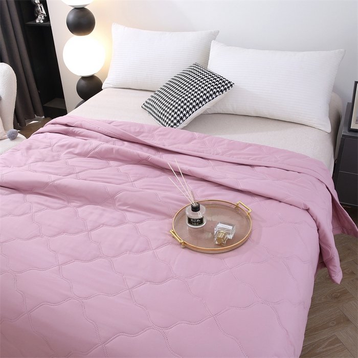 91家纺网 家纺一手货源 找家纺 爱派 2025新款纯色水洗棉夏被夏凉被空调被被子被芯 红豆沙