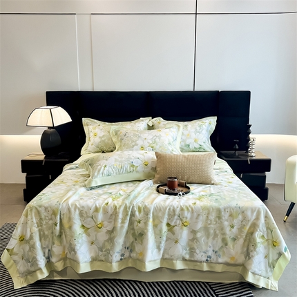 91家纺网 家纺一手货源 找家纺 朵希曼2025新款50天丝宽边夏被和夏被四件套系列 舒蕊