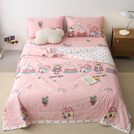 91家纺网 家纺一手货源 找家纺 （总）莱宁被业 2025新款喷气13070全棉印花夏被四件套