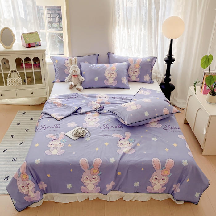 91家纺网 家纺一手货源 找家纺 优悦生活馆 2025新款凉感丝夏被夏凉被空调被 米菲兔