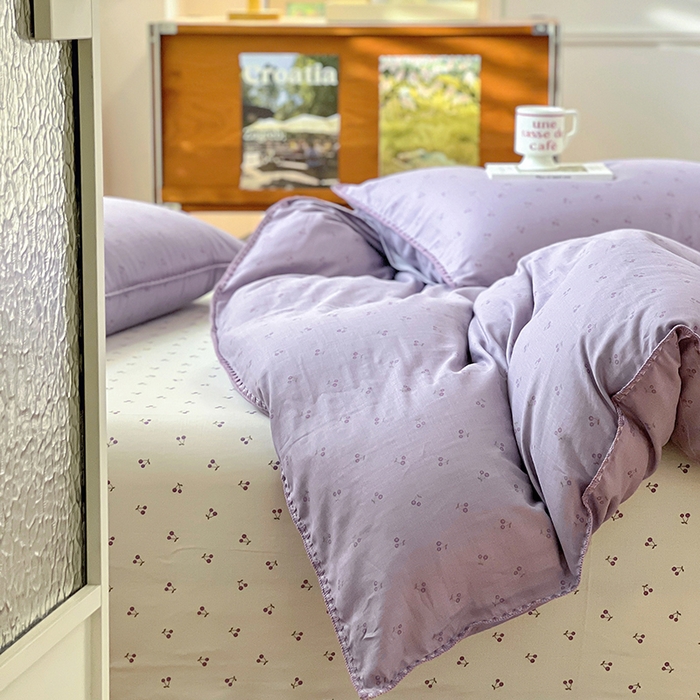 91家纺网 家纺一手货源 找家纺 田野家纺2025新款A类全棉双层纱四件套 伊甜