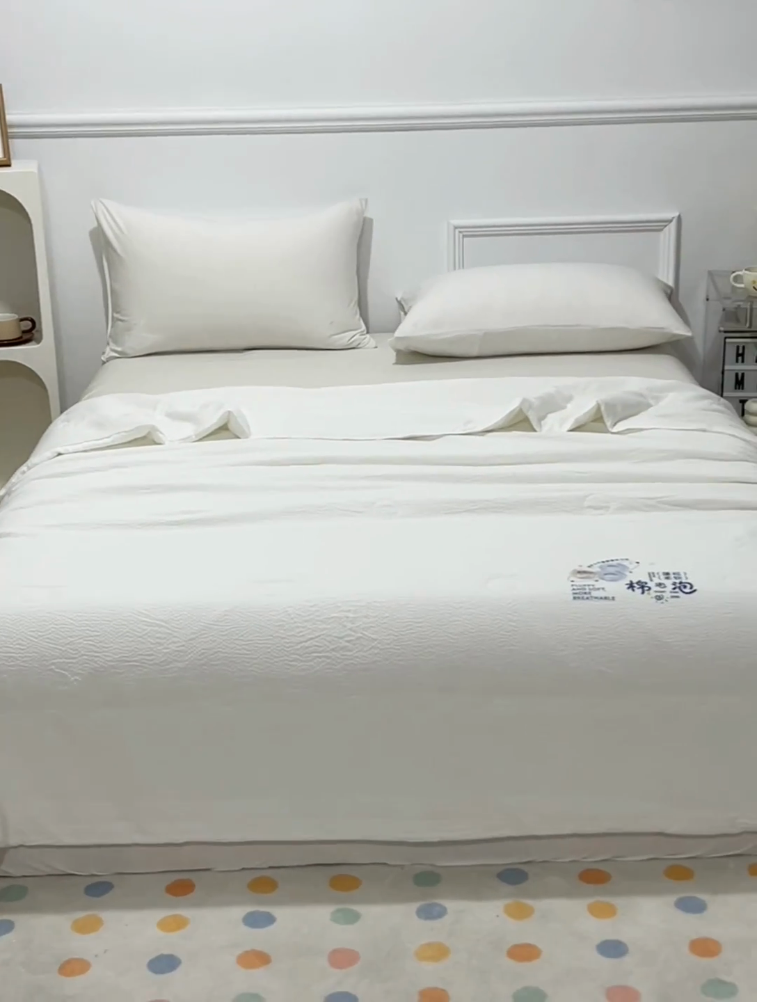 91家纺网 家纺一手货源 找家纺 天瑜家纺 2025新款亲肤舒适泡泡棉夏被 本白