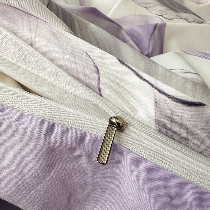 91家纺网 家纺一手货源 找家纺 眷恋家纺 2025年春夏全棉铂金棉13376数码印花四件套 步步生莲-紫