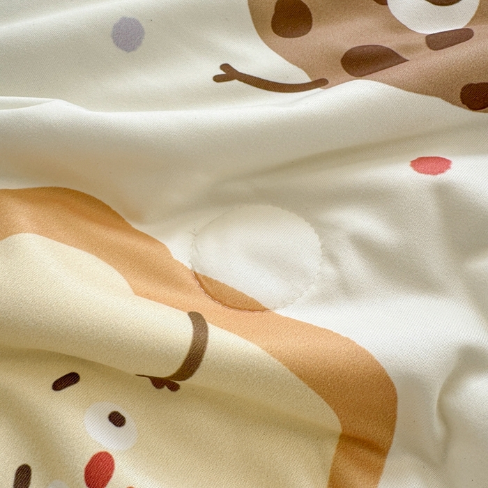 91家纺网 家纺一手货源 找家纺 星期八 2025新款针织棉夏被四件套 曲奇饼干