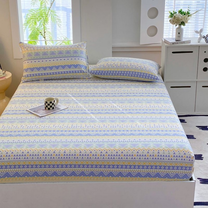 91家纺网 家纺一手货源 找家纺 ME/ERA HOME寐时代 2025新款三枚缎老粗布床笠款三件套 律动