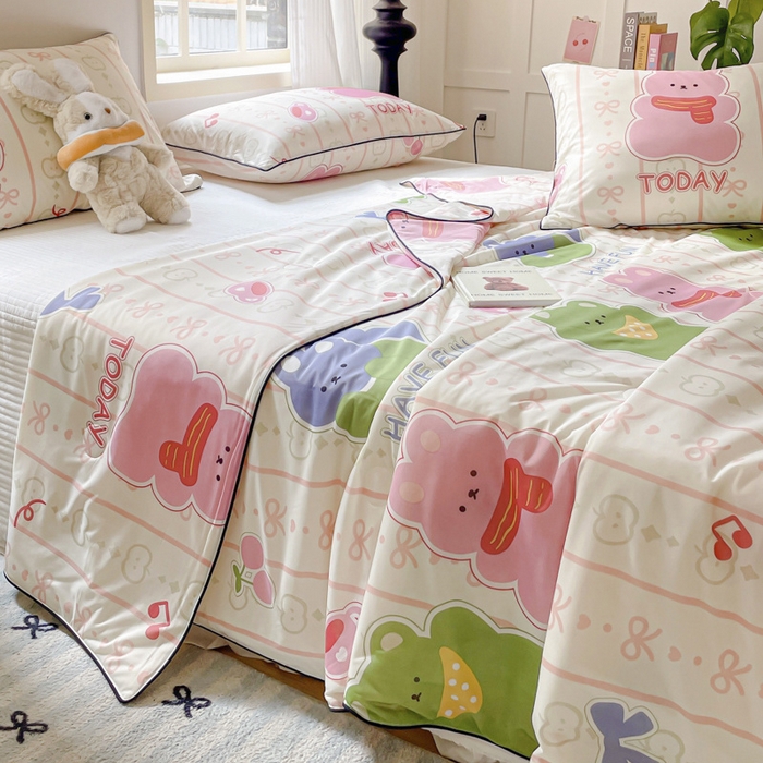 91家纺网 家纺一手货源 找家纺 优悦生活馆 2025新款凉感丝夏被夏凉被空调被 果味熊