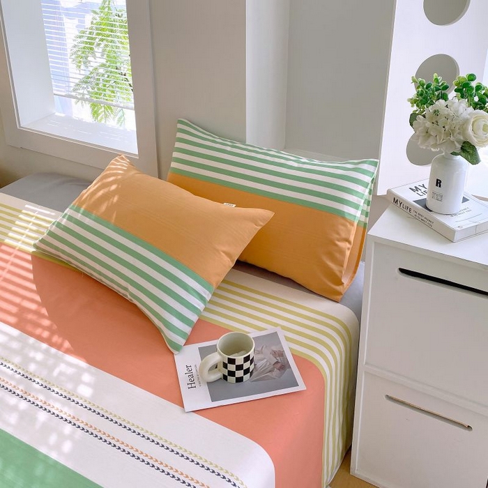 91家纺网 家纺一手货源 找家纺 ME/ERA HOME寐时代 2025新款三枚缎老粗布床单款三件套 罗曼