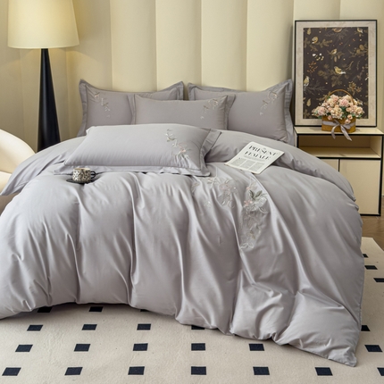 91家纺网 家纺一手货源 找家纺 （总）U品汇 2025新款纯棉全棉长绒棉刺绣绣花高端礼盒四件套-夏瑾系列