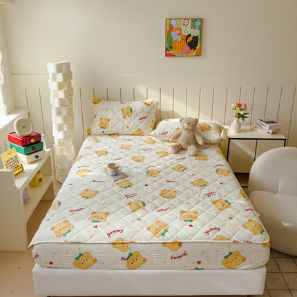 91家纺网 家纺一手货源 找家纺 （总）U品汇 A类全棉夹棉防水床笠床罩单件隔尿透气床垫加厚防尘可水洗保护套