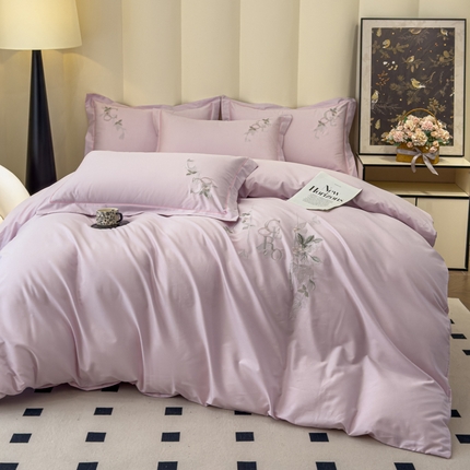 91家纺网 家纺一手货源 找家纺 （总）U品汇 2025新款纯棉全棉长绒棉刺绣绣花高端礼盒四件套-夏瑾系列