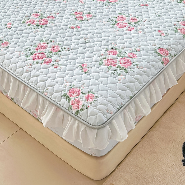 91家纺网 家纺一手货源 找家纺 眠势力 2025新款韩版花边床笠雪纺公主风ins夹棉四季款床罩保护套 春风徐来