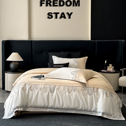 91家纺网 家纺一手货源 找家纺 理想家家纺 2025新款亲肤舒适纯棉刺绣四件套-茱丽叶 茱丽叶-黄