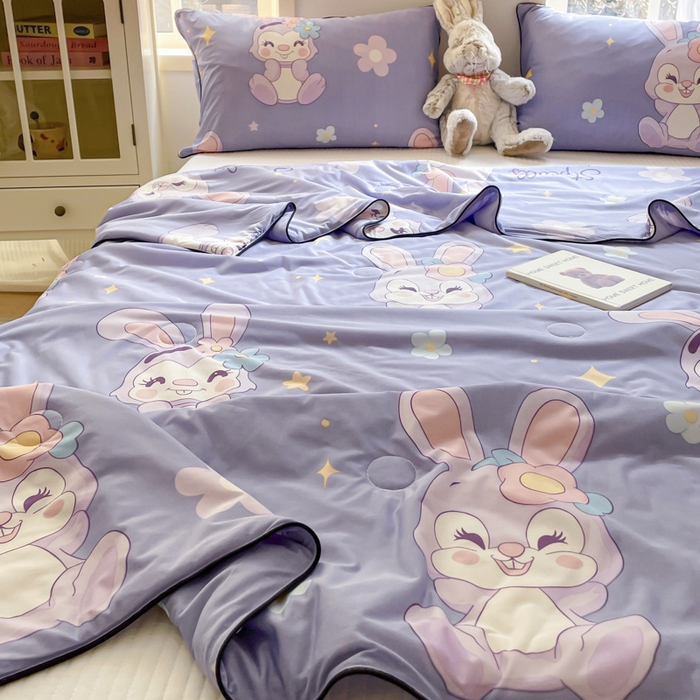 91家纺网 家纺一手货源 找家纺 优悦生活馆 2025新款凉感丝夏被夏凉被空调被 米菲兔