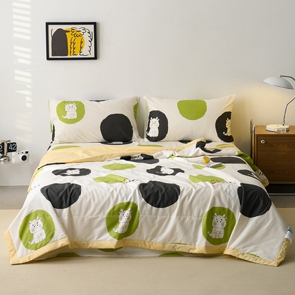 91家纺网 家纺一手货源 找家纺 （总）莱宁被业 2025新款喷气13070全棉印花夏被四件套