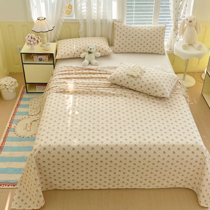 91家纺网 家纺一手货源 找家纺 ME/ERA HOME寐时代 2025新款三枚缎老粗布床单款三件套 玫瑰花园