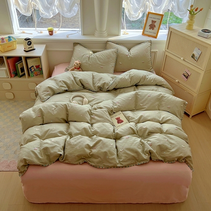 田野家纺2025新款A类全棉双层纱四件套 旋转木马