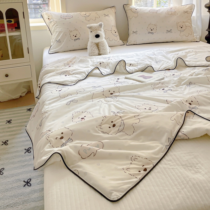 91家纺网 家纺一手货源 找家纺 优悦生活馆 2025新款凉感丝夏被夏凉被空调被 宠物狗