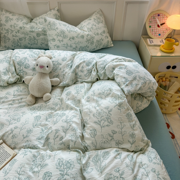 91家纺网 家纺一手货源 找家纺 玉海棠家纺 2025新款亲肤舒适小清新四件套 海像森林