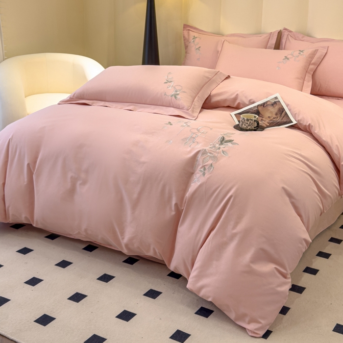 91家纺网 家纺一手货源 找家纺 （总）U品汇 2025新款纯棉全棉长绒棉刺绣绣花高端礼盒四件套-夏瑾系列