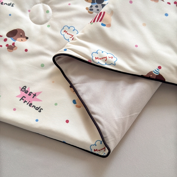 91家纺网 家纺一手货源 找家纺 星期八 2025新款针织棉夏被四件套 汪汪队