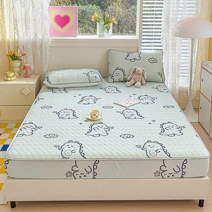 小萌虎 2025新款凉感丝胶质凉席床笠款 恐龙