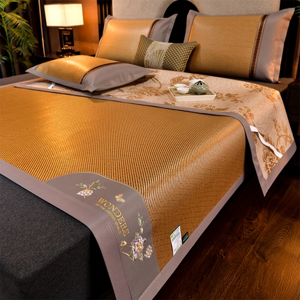 91家纺网 家纺一手货源 找家纺 （总）小牛席业2025新款绣球花开-冰藤双面席凉席藤席冰藤席竹席空调席草席冰丝席豆豆席乳胶席三件套