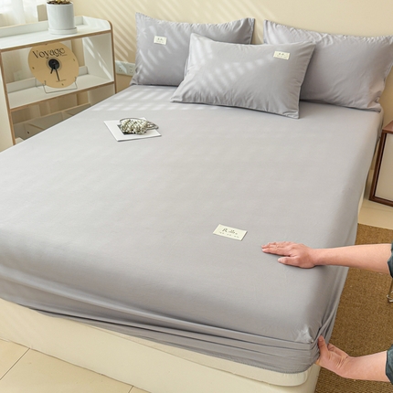 眠博士 2025新款简约纯色纯棉40支单床笠系列 40支床笠-银灰