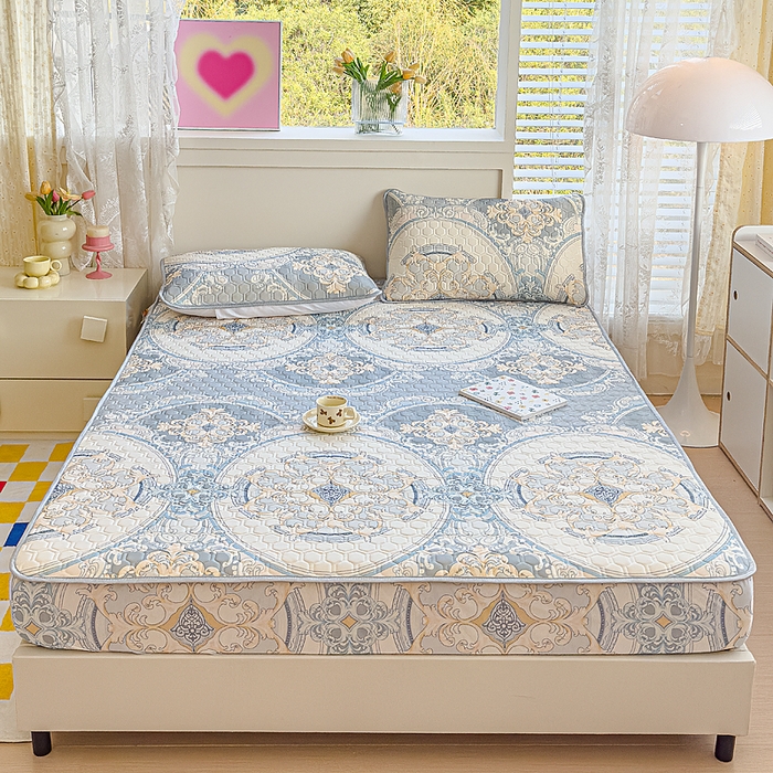 91家纺网 家纺一手货源 找家纺 小萌虎 2025新款凉感丝胶质凉席床笠款 大欧