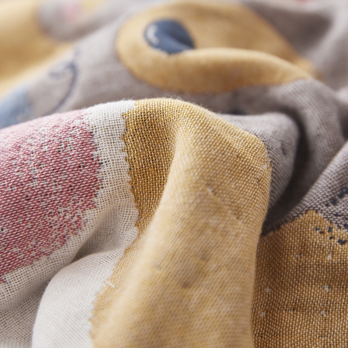 91家纺网 家纺一手货源 找家纺 爱港家纺 2025新款全棉纱布-萌宠治愈系列枕巾 铅笔熊52*75cm