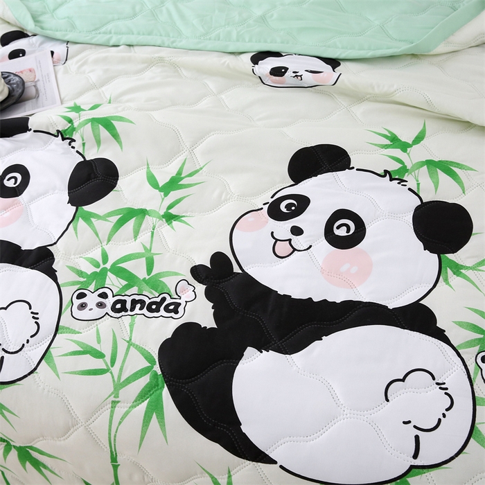 91家纺网 家纺一手货源 找家纺 爱派  2025新款直播爆款印花水洗棉夏被夏凉被空调被被子被芯 国宝小熊