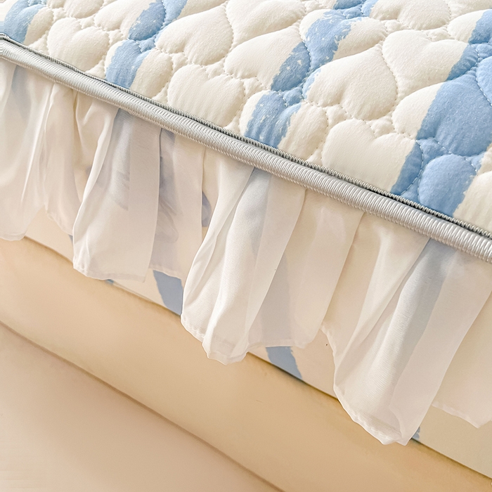 91家纺网 家纺一手货源 找家纺 眠势力 2025新款韩版花边床笠雪纺公主风ins夹棉四季款床罩保护套 花蝴蝶