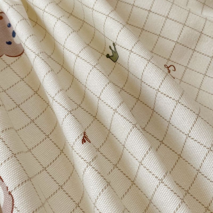 91家纺网 家纺一手货源 找家纺 ME/ERA HOME寐时代 2025新款全棉老粗布床笠款三件套 全棉卡通-皇冠小熊