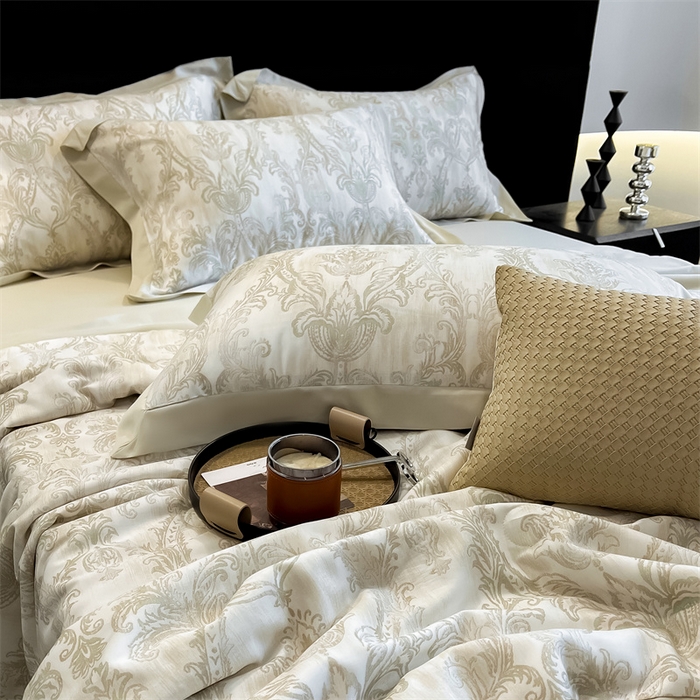 91家纺网 家纺一手货源 找家纺 朵希曼2025新款50天丝宽边夏被和夏被四件套系列 蒙娜