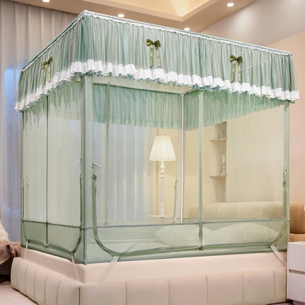 夏彩 2025新款浪漫唯美T+U大空间坐床防摔蚊帐-88608 88608T-薄荷绿