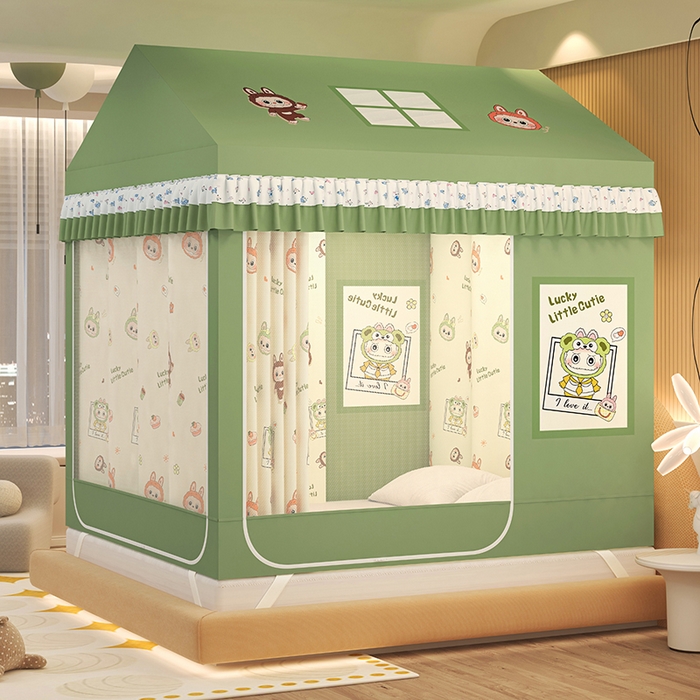 91家纺网 家纺一手货源 找家纺 迪凡保罗蚊帐 2025新款2505城堡款房型遮光防摔坐床蚊帐 潮玩俱乐部