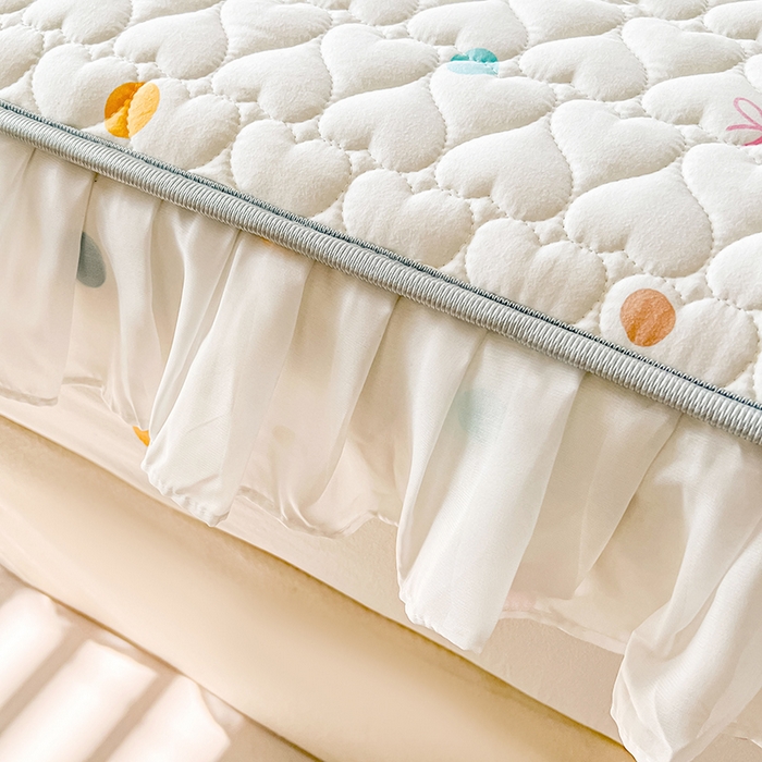 91家纺网 家纺一手货源 找家纺 眠势力 2025新款韩版花边床笠雪纺公主风ins夹棉四季款床罩保护套 彩色波点