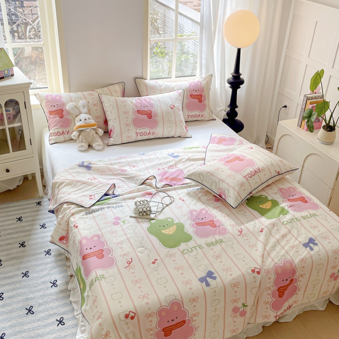 91家纺网 家纺一手货源 找家纺 优悦生活馆 2025新款凉感丝夏被夏凉被空调被 果味熊