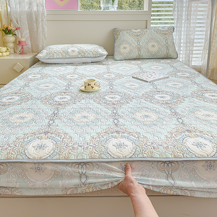 91家纺网 家纺一手货源 找家纺 小萌虎 2025新款凉感丝胶质凉席床笠款 小欧