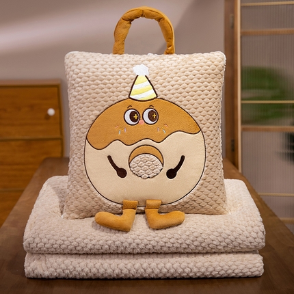 91家纺网 家纺一手货源 找家纺 （总）中华鲟2025新款多功能豆豆绒提花网红抱枕毯卡通立体贴布刺绣抱枕被