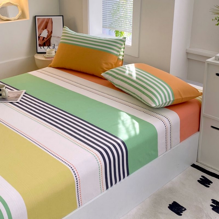 91家纺网 家纺一手货源 找家纺 ME/ERA HOME寐时代 2025新款三枚缎老粗布床笠款三件套 罗曼