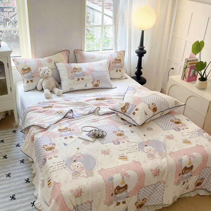 91家纺网 家纺一手货源 找家纺 优悦生活馆 2025新款凉感丝夏被夏凉被空调被 罗丽