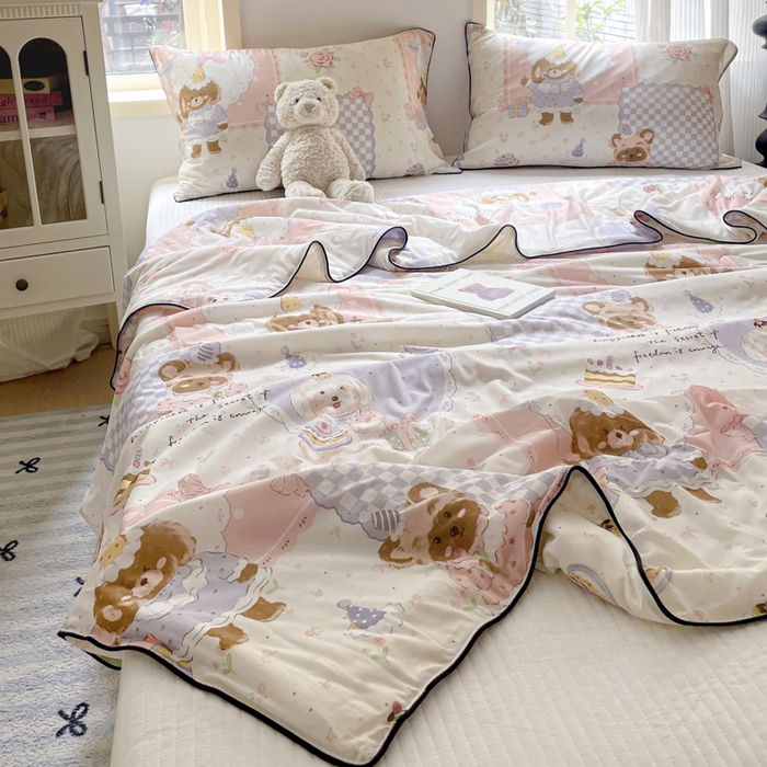 91家纺网 家纺一手货源 找家纺 优悦生活馆 2025新款凉感丝夏被夏凉被空调被 罗丽