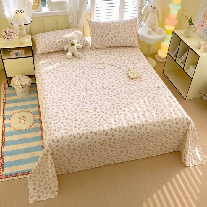 91家纺网 家纺一手货源 找家纺 ME/ERA HOME寐时代 2025新款三枚缎老粗布床单款三件套 漫花香