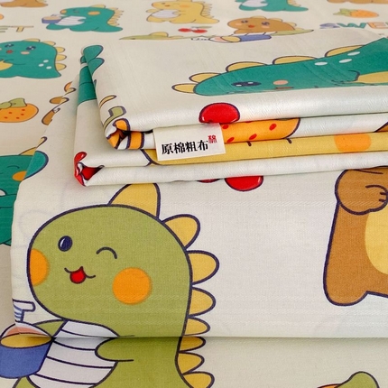 ME/ERA HOME寐时代 2025新款三枚缎老粗布床单款三件套 恐龙派对