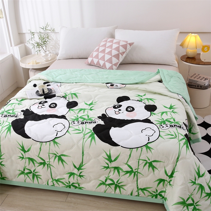 91家纺网 家纺一手货源 找家纺 爱派  2025新款直播爆款印花水洗棉夏被夏凉被空调被被子被芯 国宝小熊