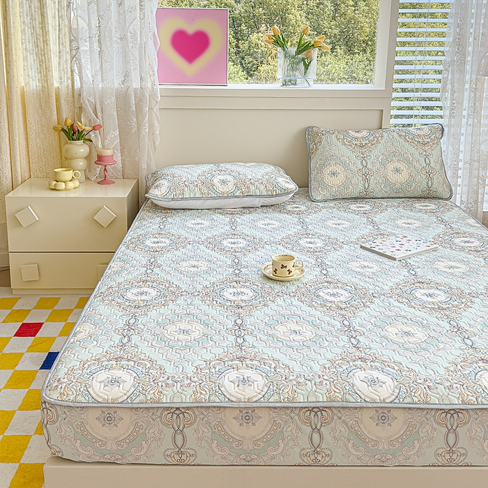 91家纺网 家纺一手货源 找家纺 小萌虎 2025新款凉感丝胶质凉席床笠款 小欧