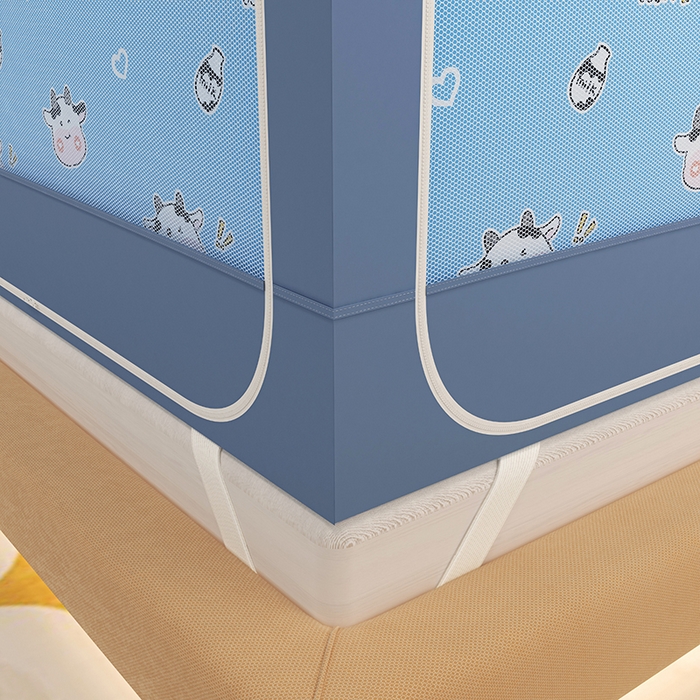 91家纺网 家纺一手货源 找家纺 迪凡保罗蚊帐 2025新款2505城堡款房型遮光防摔坐床蚊帐 快乐牛牛